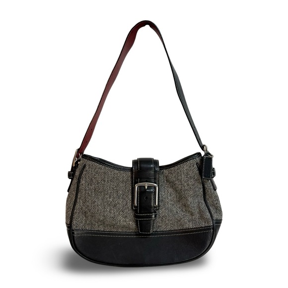 Coach Wool and Leather Shoulder Bag G3J-9395 - Picture 1 of 12